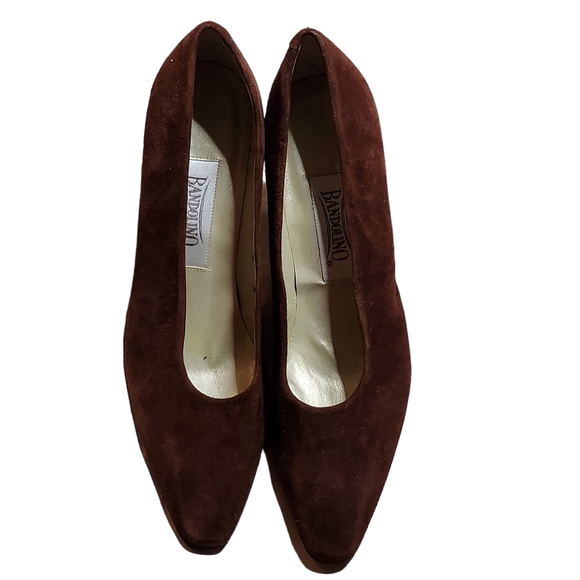 Bandolino Shoes - Vintage Bandolino Women's Brown Suede Leather Pump Heels Size 10